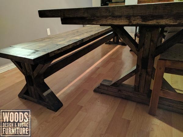 Rustic Trestle Table Bench